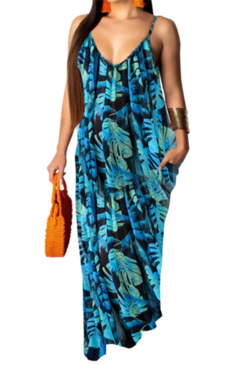 new style plus size fashion summer loose sleeveless v-neck sling dress #4#