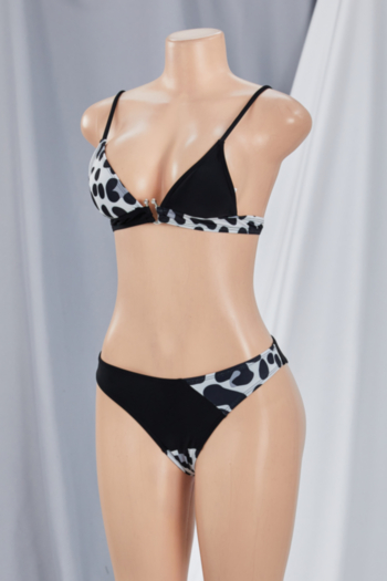 New dots printing spliced padded tie-shoulder sexy hot two-piece bikini