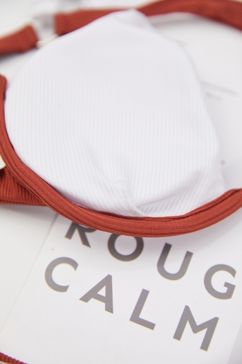 Four colors contrast color spliced padded underwire one-shoulder sexy classic two-piece bikini