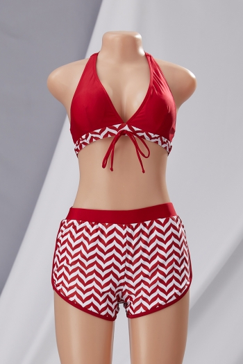 New two colors padded halter-neck two-piece swim trunks sexy three-piece swimsuit 