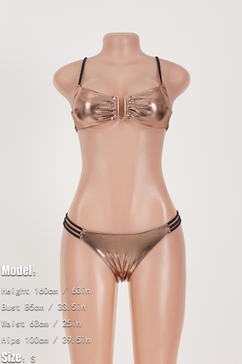 XS-L sexy padded hollow backless sling bikini sets