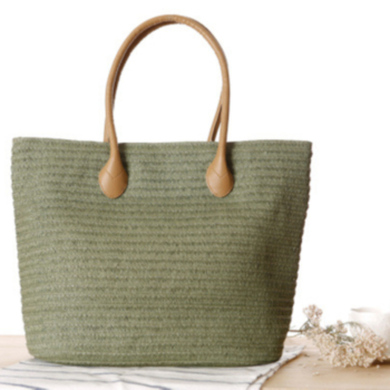 new stylish five colors simple solid color big bag beach woven straw bag