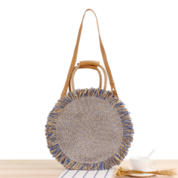 new stylish tassel dual-use hand bag shoulder beach holiday straw bag