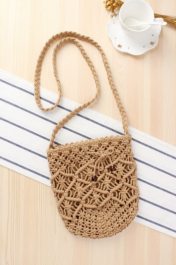 new stylish cotton string solid color beach holiday straw bags