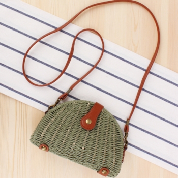 new stylish four colors woven crossbody bag beach holiday straw bag