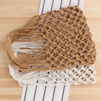 new stylish hollow straw bag cotton rope net bag beach bag
