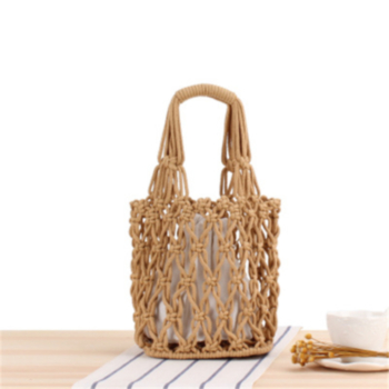 four colors double bag design beach stylish foldable net handbag