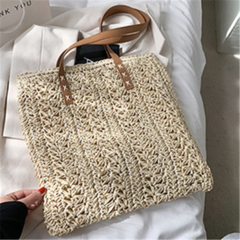 New two colors big capacity straw woven square shape fashional summer one shoulder bag