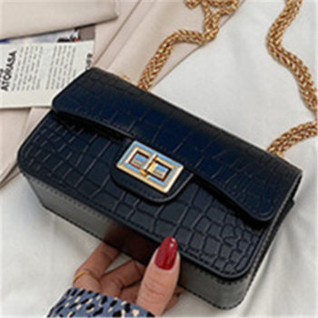 New five colors metal chain lock square chain crocodile pattern fashional one shoulder bag