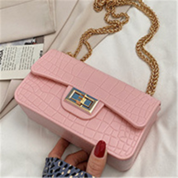New five colors metal chain lock square chain crocodile pattern fashional one shoulder bag