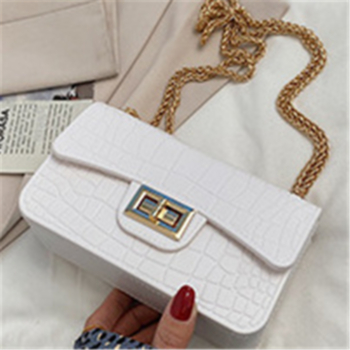 New five colors metal chain lock square chain crocodile pattern fashional one shoulder bag