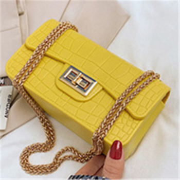 New five colors metal chain lock square chain crocodile pattern fashional one shoulder bag