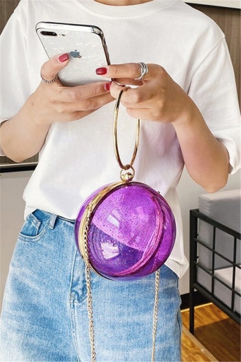 new five colors round shape fashional round handle metal chain crossbody one shoulder bag