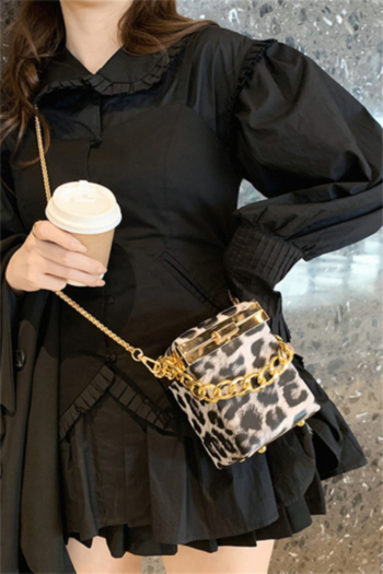 new style mini summer leopard pattern lock metal chain handbag crossbody one shoulder bag