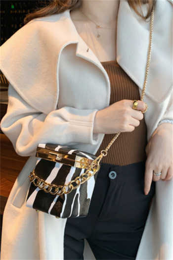 new style mini summer zebra pattern lock metal chain handbag crossbody one shoulder bag