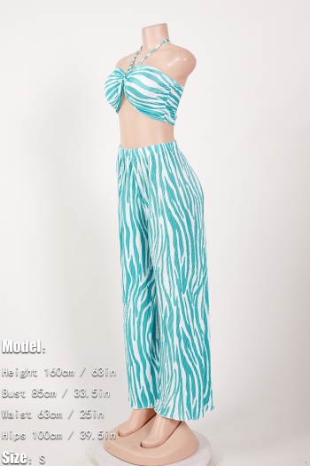 Wholesale Sexy slight stretch stripe printing halter neck backless ...