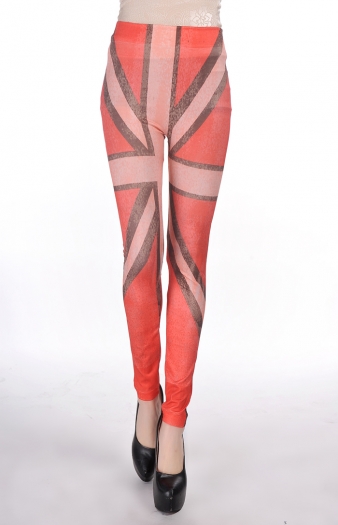  m word pattern red printing leggings