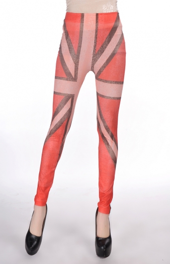 m word pattern red printing leggings