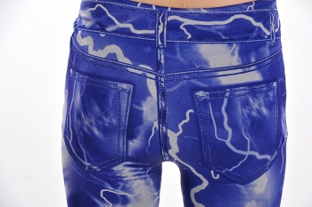  lightning pattern blue print leggings