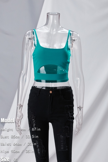 Custom ten colors solid cotton cut out sling crop vest(95% Cotton+5% Spandex)