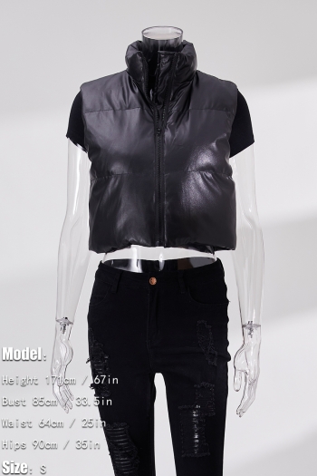 Winter new stylish 6-colors solid color plus size non-stretch zip-up warm cotton vest(vest only)