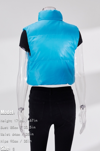 Winter new stylish 6-colors solid color plus size non-stretch zip-up warm cotton vest(vest only)