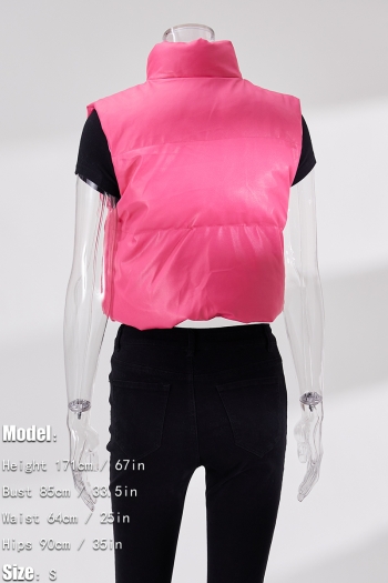 Winter new stylish 6-colors solid color plus size non-stretch zip-up warm cotton vest(vest only)