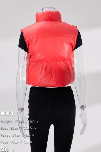 Winter new stylish 6-colors solid color plus size non-stretch zip-up warm cotton vest(vest only)