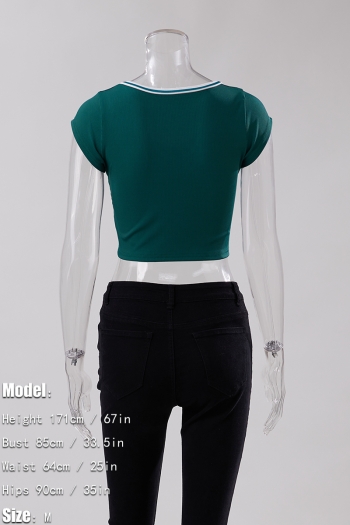 Sexy slight stretch simple 8 colors slim cropped top