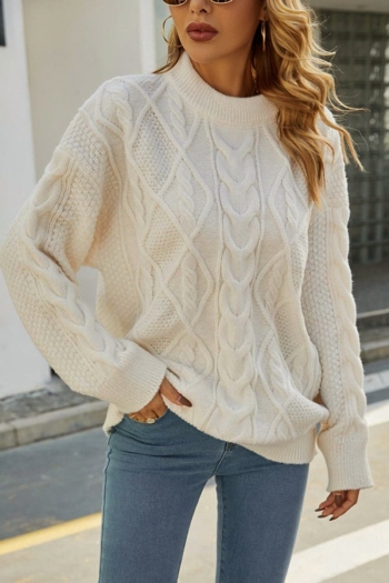 casual slight stretch twist knitted all-match sweater