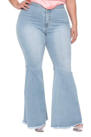 plus size xl-5xl solid color grunge style autumn new all-match flare stretch jeans