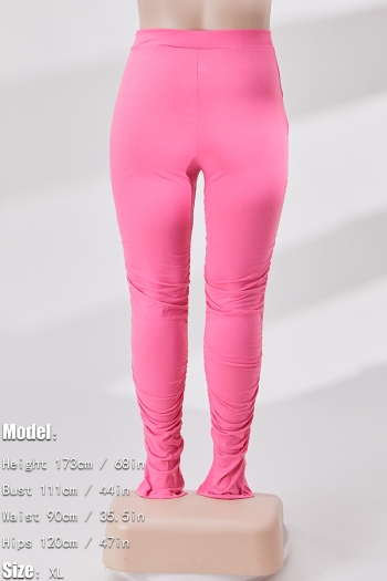 S-3XL plus size spring new 9 colors stretch solid color shirring pocket slim fashion pants