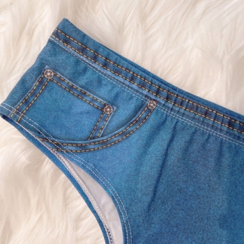 Sexy new stretch denim fake pocket mid waist bar nightclub sexy lingerie hot shorts