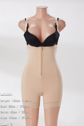 Wholesale XS-6XL new 2 colors plus-size lace trim zip-up sling stretch  abdominal and hip lift shapewear(no pad) GA005370 