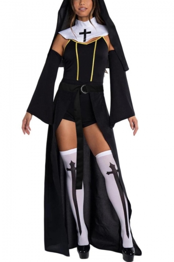 halloween cosplay nun costume(with scarf & sleeves & sock)