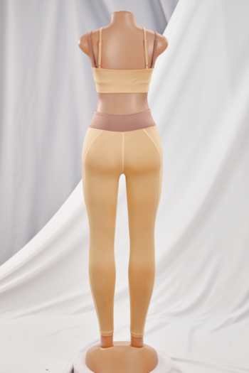 New style contrast color sling cutout fashion vest yoga sport two piece set