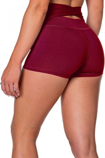 summer new hollow out 3 colors solid color sports yoga hot shorts