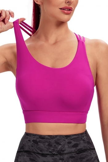 s-2xl summer new plus size two colors high stretch removable padding backless cross sling yoga fitness running sports bra
