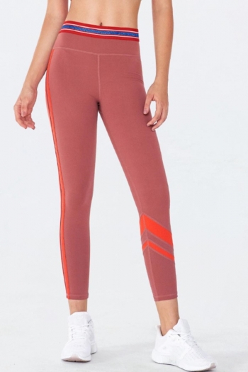 sports high stretch high waist contrast color stripe yoga pants(size runs small)