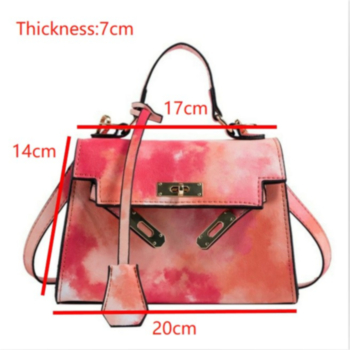 Retro five colors PU lock batch printing shoulder handbag