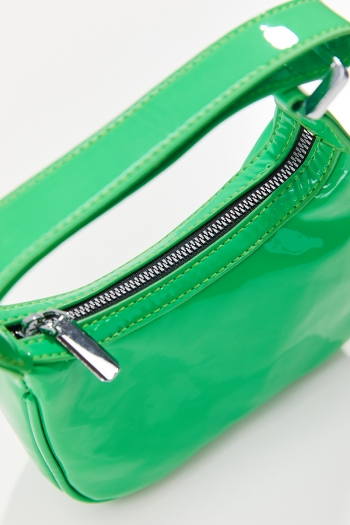 Stylish new three colors zip-up solid color pu handbag 17cm(l)* 6cm(w)* 11cm(h)