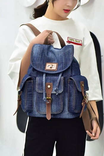 stylish new denim with pocket lock buckle high-capacity high qaulity backpack 26cm(l)* 16cm(w)* 36cm(h)