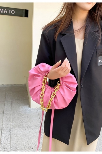 stylish new 8 colors shirring pu zip-up crossbody handbag