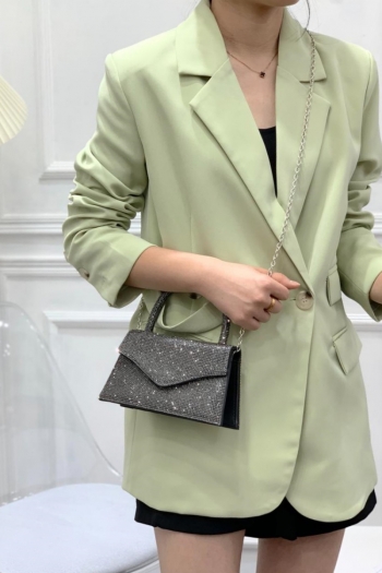 stylish new 4 colors pu rhinestone magnetic button crossbody handbag