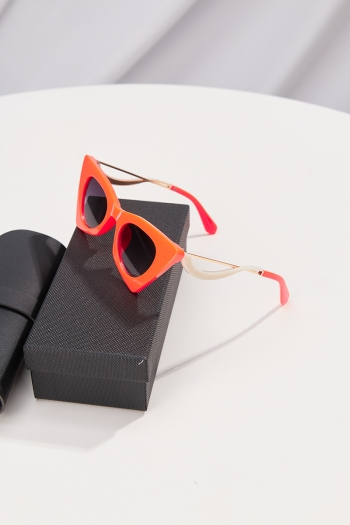 One pc fashion orange cat eye candy color uv protection cutout plastic frame sunglasses