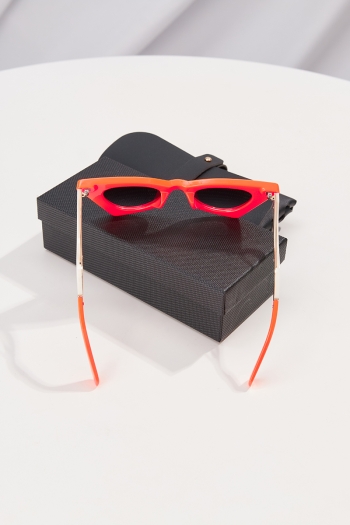 One pc fashion orange cat eye candy color uv protection cutout plastic frame sunglasses
