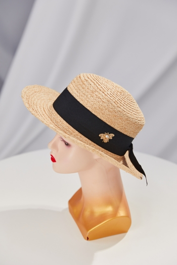 One pc new summer bee jazz wide eaves bow beach sunscreen adjustable straw hat