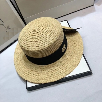 One pc new summer bee jazz wide eaves bow beach sunscreen adjustable straw hat