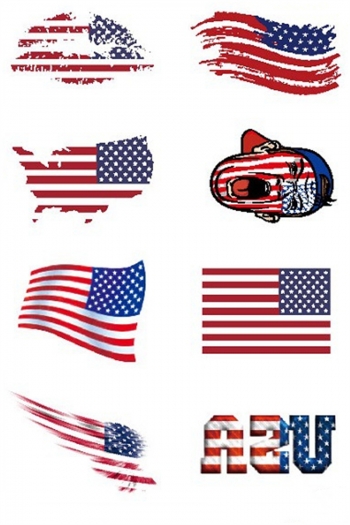 Two pc new american flag waterproof party parade festival face stickers(size:148*210mm)