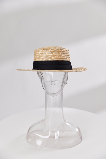 One pc summer new 3 colors solid flat top adjustable all-matched holiday style sun protection beach straw hat 56-58cm
